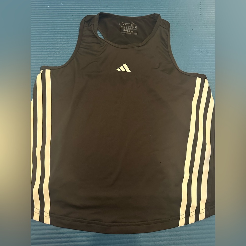 Adidas Black Fitted Sleeveless Tank Top - Picture 2 of 4